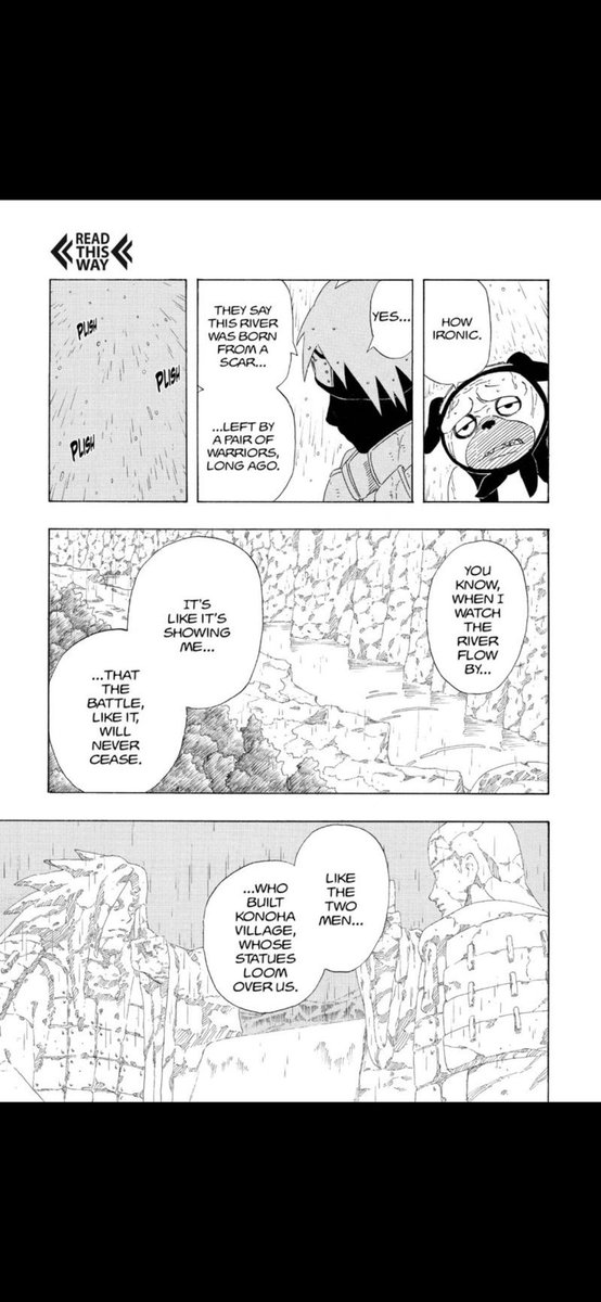 DrHadji's tweet photo. @_Vaughn22 @CrimsinKing @RichardOkpala @isntHam It is pretty heavily implied at the end of the first fight at the Valley of the End. There are more but just like OP it’s small details over a long long series and it makes it easy to miss. https://t.co/rwfU4jyzGk