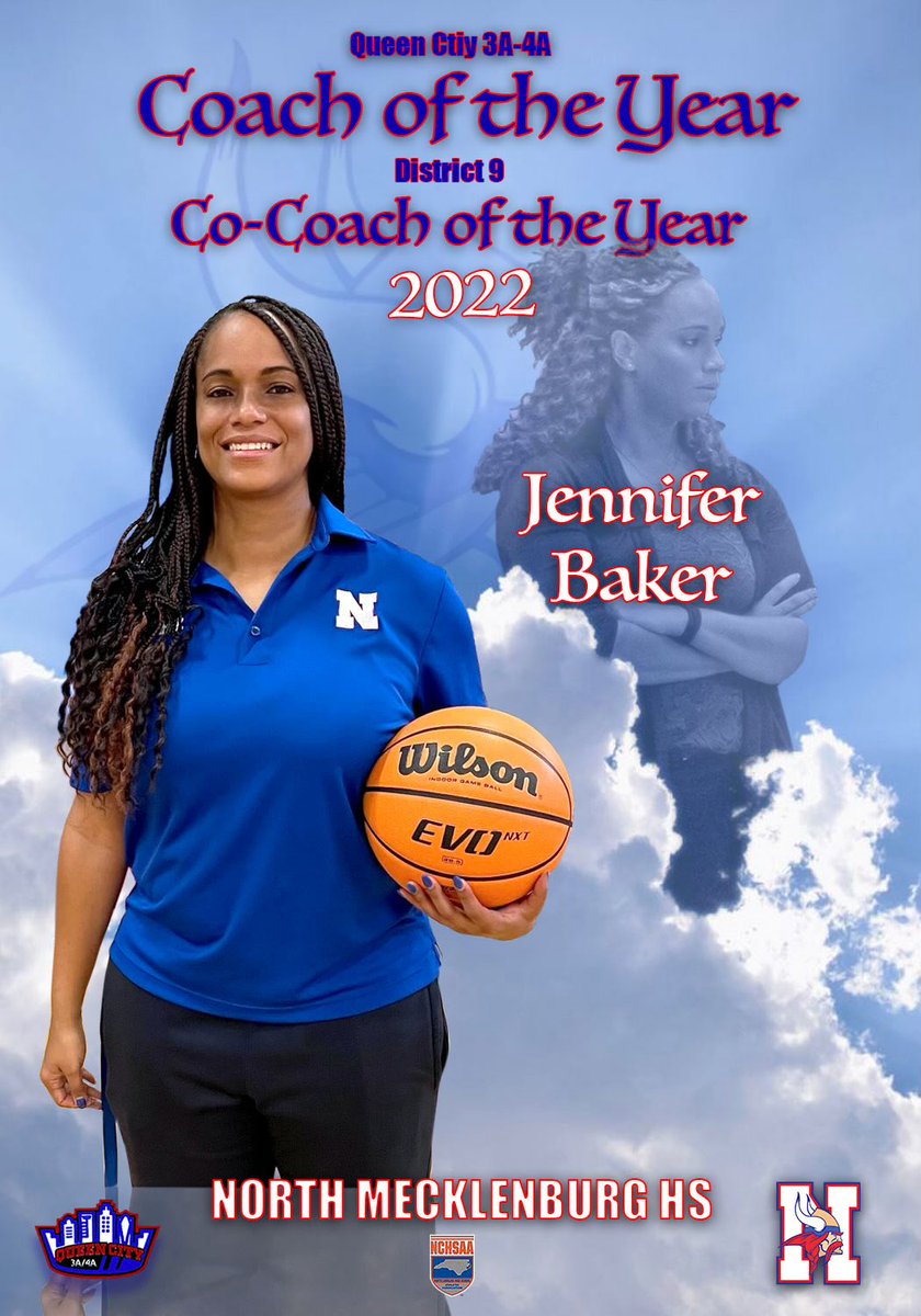 Congrats to Coach Baker for being named Queen City 3A/4A COY &amp; Co-All District COY. 🏀💙❤️