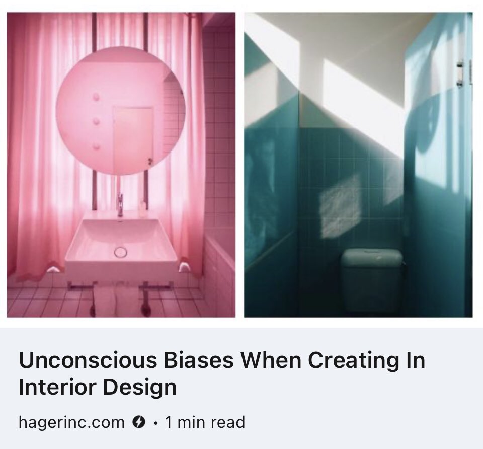 HagerInc's tweet photo. #blog alert!!
“Unconscious Biases When Creating In Interior Design”
Head to our website and hit the “In the Know” tab and it’s there!
#hagerinc #hoteldesign #hospitalitydesign #seniorlivingdesign #retaildesign https://t.co/yNj5UsDuVH