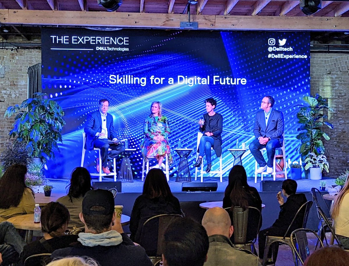 MikeDShepherd's tweet photo. Phenomenal discussion @sxsw in the #DellExperience lounge hosted by John @theICToptimist. 

Skilling for a Digital Future is such an important topic &amp; this touched on everything from #EthicalAI to the #Metaverse w/ insights from @AmberAllen_AA, @WillHurd &amp;
@nancygiordano https://t.co/nYEP4pnXvb