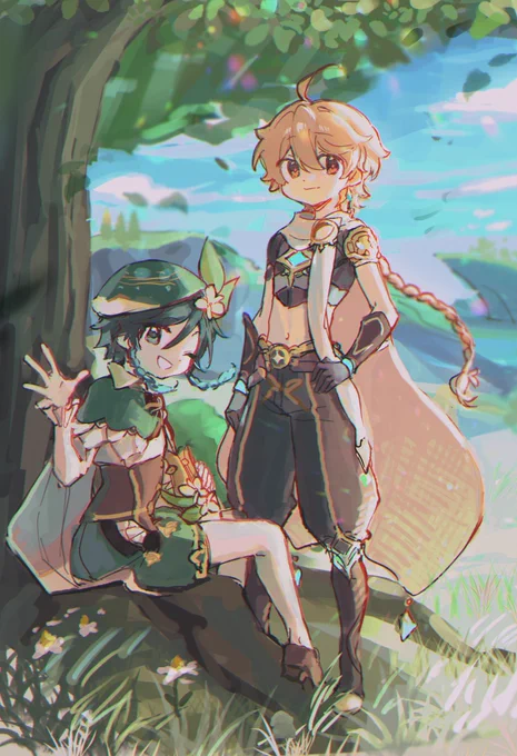 tiny doodle before exam week 🌤️🍃 
