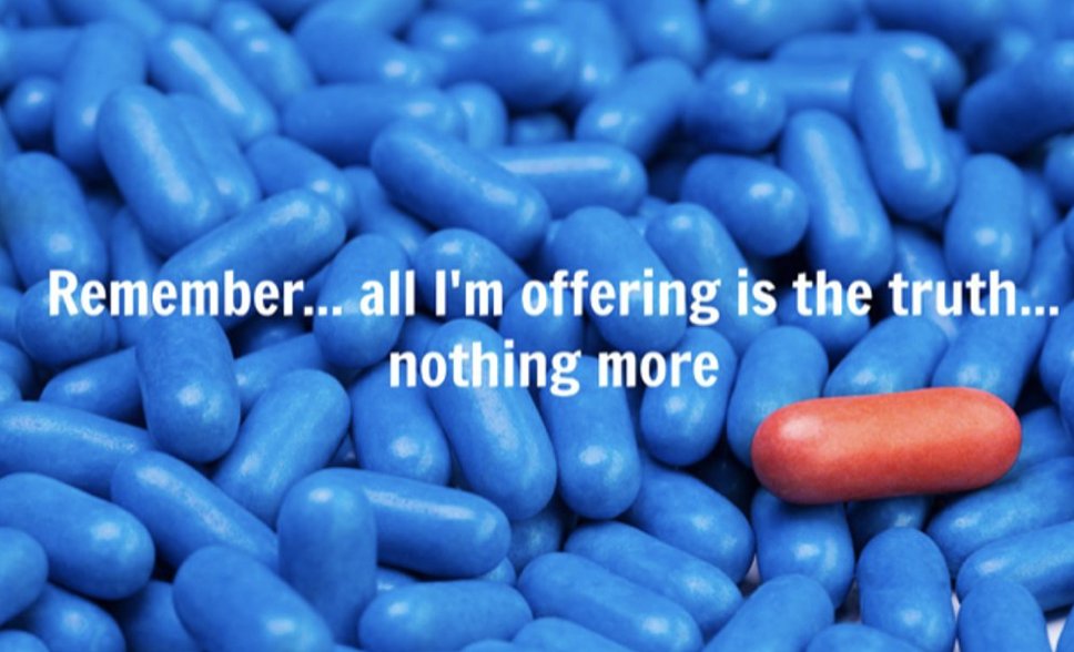 DrJackKruse's tweet image. In a blue-lit world fed blue pills manufactured by Big Pharma and distributed by media ads seek out decentralized physicians who write prescriptions for Nature and the BitcoinRx.  Choose the orange pill.