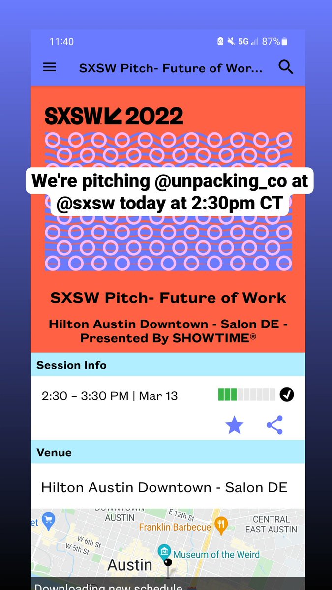 nama_stina's tweet photo. I'm pitching @unpacking_co on stage at @sxsw today at 2:30pm CT in the Future of Work category
Come hype up the crowd during our 1min speed pitch!
#unpackingit #sxswβ―β―β― #pitchcompetition #diversity #inclusion https://t.co/MFbHwgn3zK