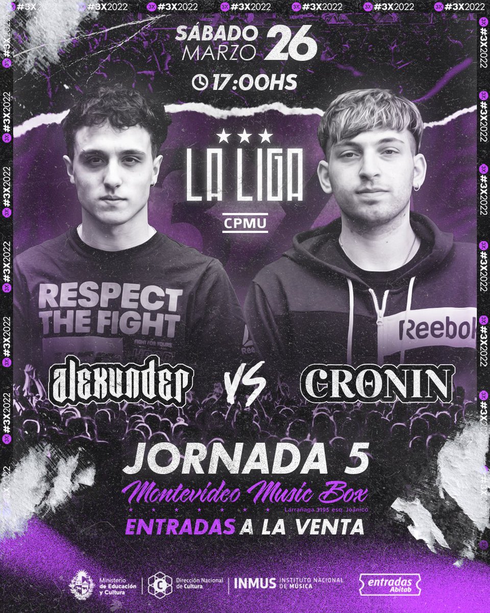 3xfreestyle's tweet photo. 🎫 ¡TICKETS a la venta para este 26 de marzo! 🎫 #alexunder 🆚 @aka_cronin es el primer cruce confirmado 🔥
•
🎫 Los tickets están disponibles en @abitab_oficial, a precios accesibles cómo 1 x $300 o 2 x $400 ❤️🔥 https://t.co/bxThTnT0hc