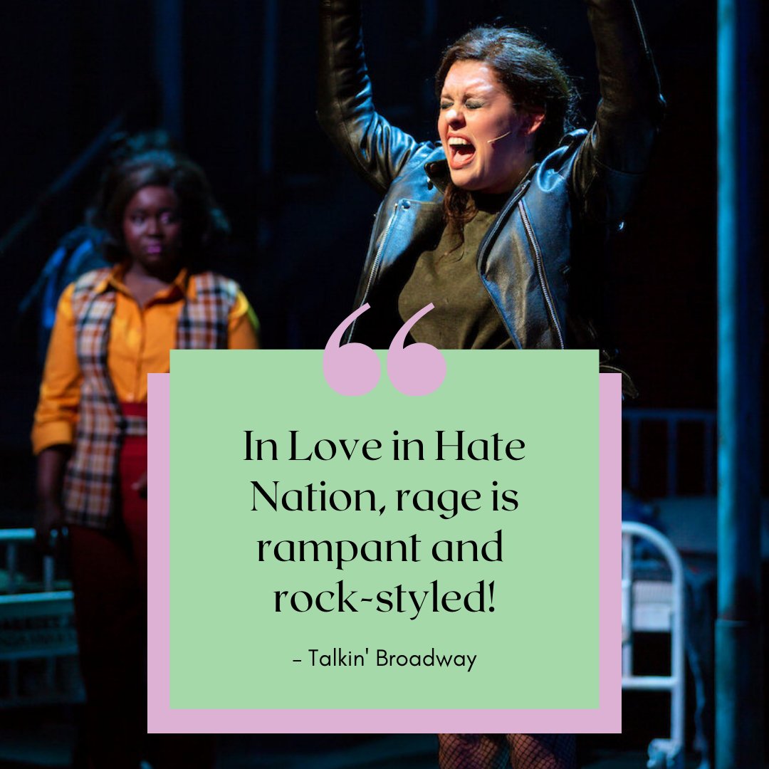 GhostlightRcrds's tweet photo. "In #LoveinHateNation, rage is rampant and rock-styled!" Read more from the @TalkinBroadway review: https://t.co/Lg5yuqPSWZ @TwoRiverTheater
🎧: https://t.co/rVE3s0lbrr https://t.co/mBtniA3vGW