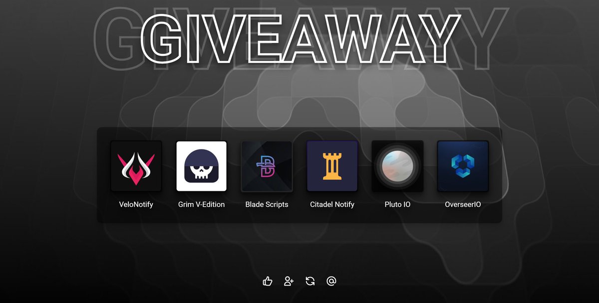 Massive Giveaway!!🎉

Like❤️
Retweet♻️
Follow👇

1 x <a href="/Pluto_IO/">Pluto IO</a> Monthly 
1x <a href="/Overseer_IO/">OverseerIO</a> Weekly
1x <a href="/CitadelNotify/">Citadel Notify</a> Monthly 
5x @GRIM_VE Beta Keys
1x <a href="/VeloNotify/">VeloNotify</a> Monthly
1x @BladeScripts Beta Key 

Winners picked in 24hrs, good luck!