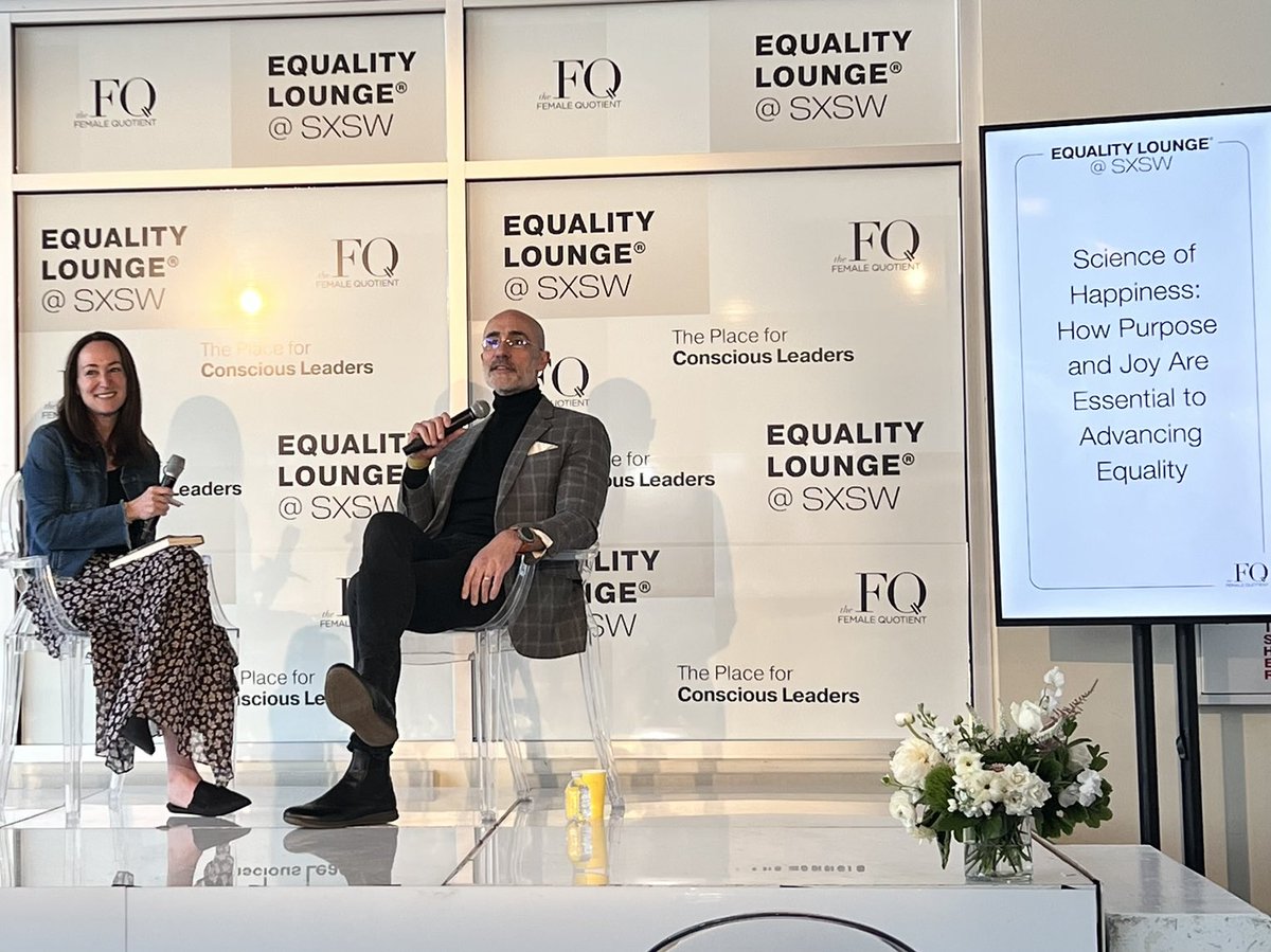 arthurbrooks's tweet photo. Great conversation with @HRomer17 today @sxsw discussing happiness, love and equality @femalequotient @TheAtlantic #sxsw2022 https://t.co/0IaHO7GH4t