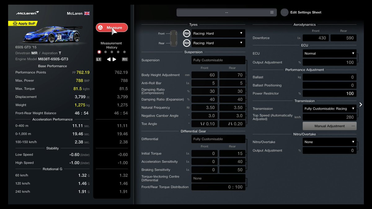 BluRacer7's tweet photo. I somehow found a bug by accident whilst going through the tuning sheets for measurement history, entered Qualifying Time Trial for Daily Race C with an upgraded car, hope PD fixes this! #GranTurismo7 #GT7 https://t.co/AilQ6NibVP
