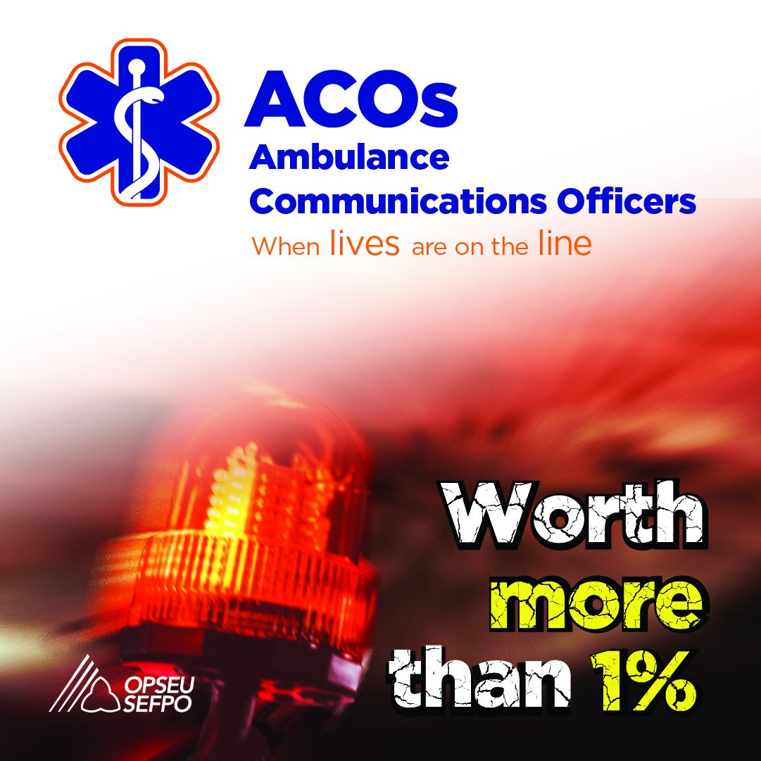 #ACOs : "#Bill124 is slowing killing us. Losing staff almost weekly to higher paying PD and FD depts. We deserve better! Doing more with less. Something has to give. Hopefully it’s not our health. Who does 911 call when they are in crisis?"
#911inCrisis #WorthMoreThan1Percent