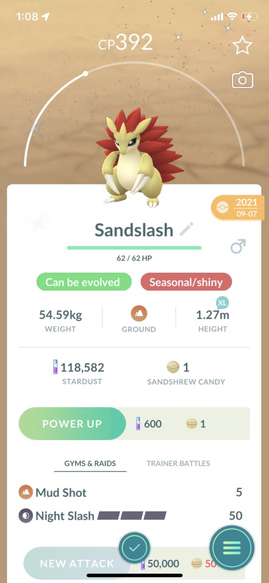 Deez_sstun's tweet photo. Evolved my shiny sandshrew, didn’t like it so I got a new one 🤷🏻‍♀️ #Pokémon #PokemonGO #ShinyPokemon https://t.co/99wFZoNS4a