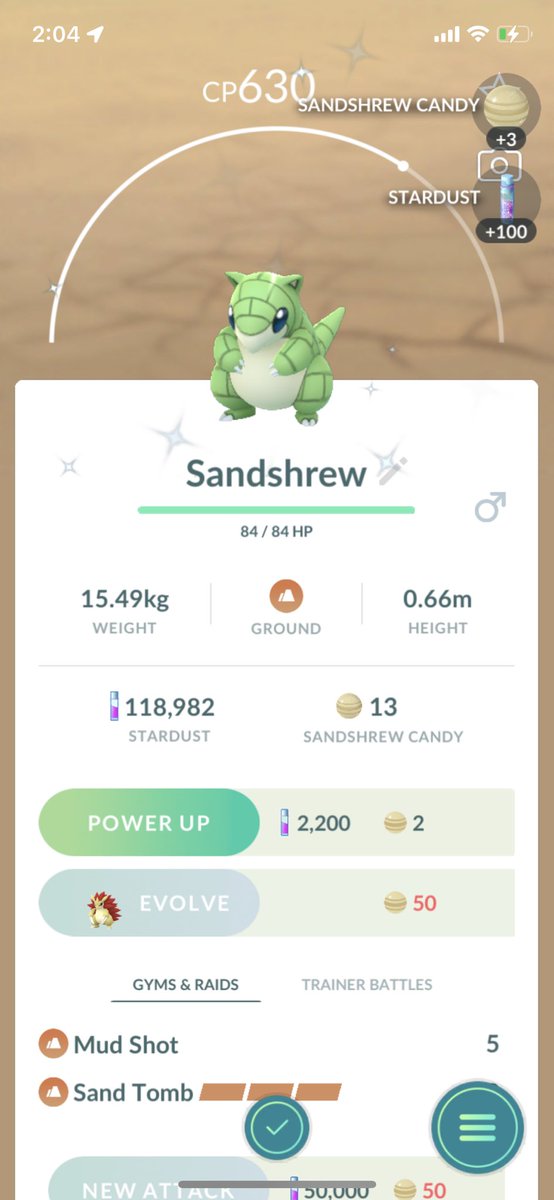 Deez_sstun's tweet photo. Evolved my shiny sandshrew, didn’t like it so I got a new one 🤷🏻‍♀️ #Pokémon #PokemonGO #ShinyPokemon https://t.co/99wFZoNS4a