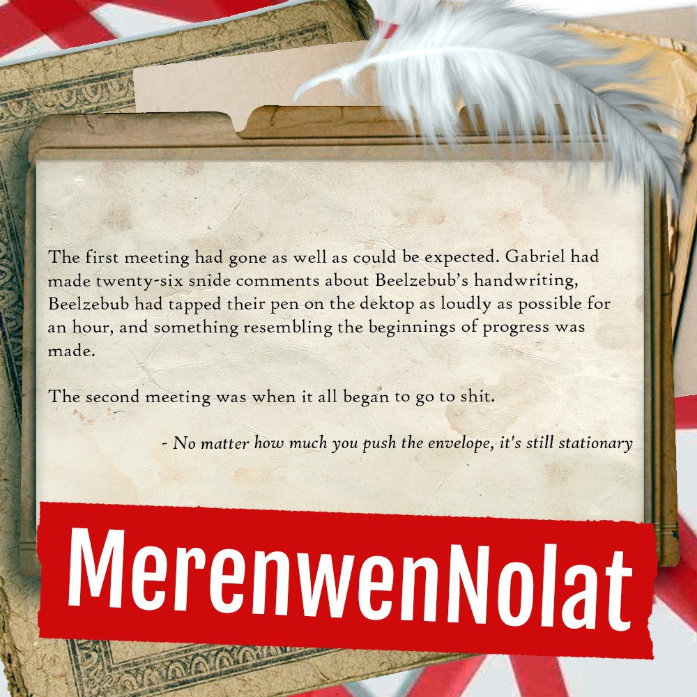 TapeZine's tweet photo. Today's Snippet: oh the office politics! Oh to gift some stationary! A very fun fic from this author. 

You can find them on Tumblr at merenwennolat and on Ao3 MerenwenNolat. https://t.co/yYkwq1OD5g