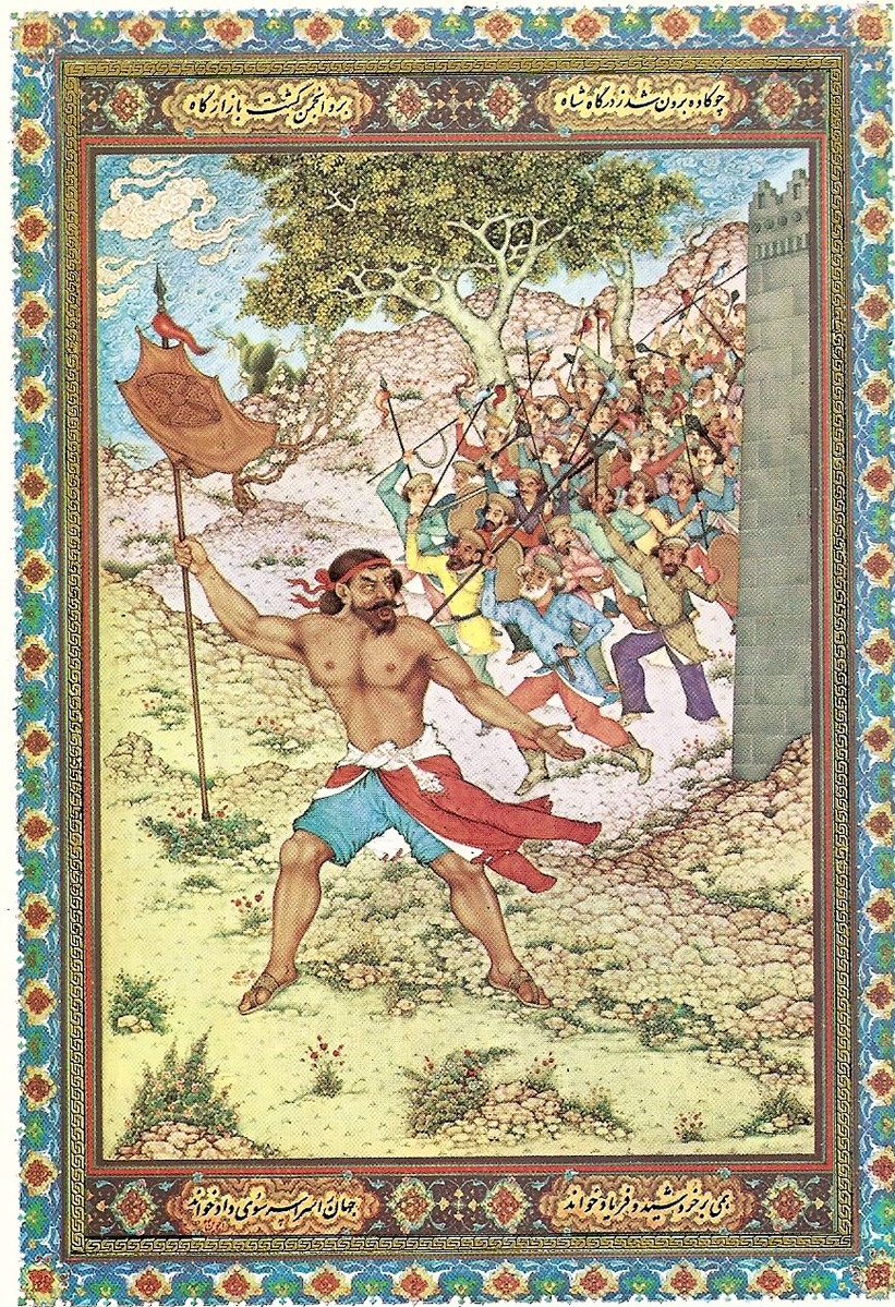 میدونید کجا دیگه صبر کاوه تموم شد؟
ضحاک بزرگان مملکت رو جمع کرد. گفت طوماری بنویسید که ضحاک خیییلی هم عالیه! و امضاش کنید.
مشغول امضا بودن که کاوه پاشد. گفت ۱۸ تا پسر داشتم ۱۷تاش رو خوردی این یدونه رو ول کن. ضحاک گفت به شرطی که امضا کنی!
کاوه هم دید این خَرتر از این حرفهاست!