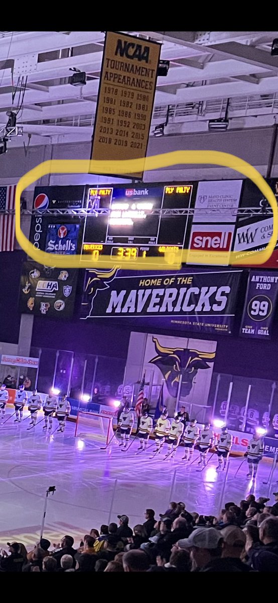 What’s up with this truss hanging down in front of the scoreboard? Been that way for at least a couple of months. <a href="/Dudley7Kevin/">Kevin Dudley</a> <a href="/CityOfMankato/">City Of Mankato</a>