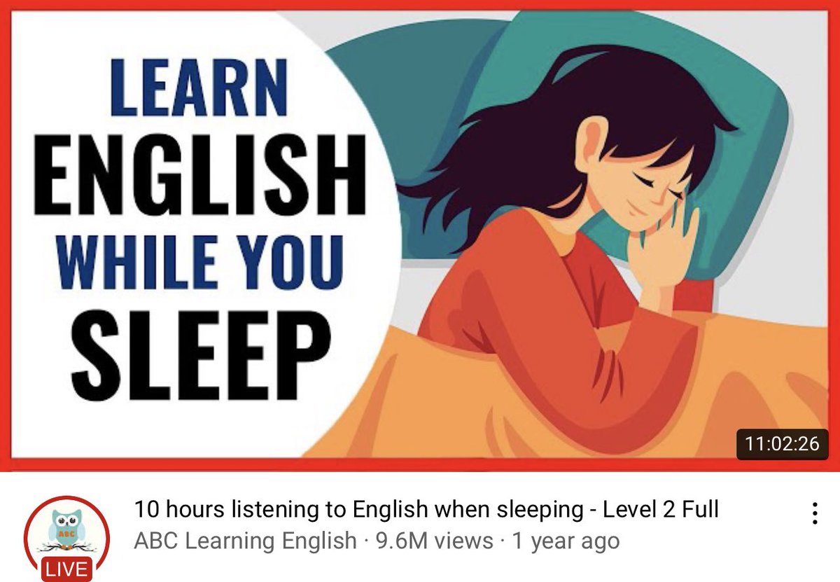 BubblesxMakeup's tweet image. เจออันนี้ใน youtube คลิป learn english while you sleeping ✨ ลองเปิดฟังอยู่แปปนึงเป็นคลิปพูดภาษาอังกฤษ 10 ชั่วโมง เป็นบทสนทนาในชีวิตประจำวัน สำเนียงฟังง่าย มีใครเคยลองฟังตอนหลับจริงๆมั้ย😂 เวิร์ครึเปล่า