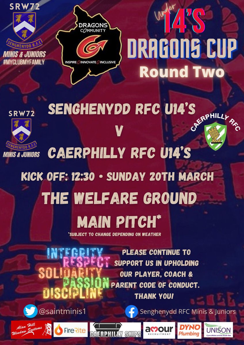 saintsminis1's tweet photo. Looking forward to this next Sunday
Come along and support the under 14s in this local Derby
Both teams looking for an opportunity to get to the semis in the dragons cup
@SAINTSRUGBY2 @SAINTSYOUTH1 @Caer_m_and_j
#srw72
#myclubmyfamily
#MiniSaints https://t.co/wyhxjWpoAv