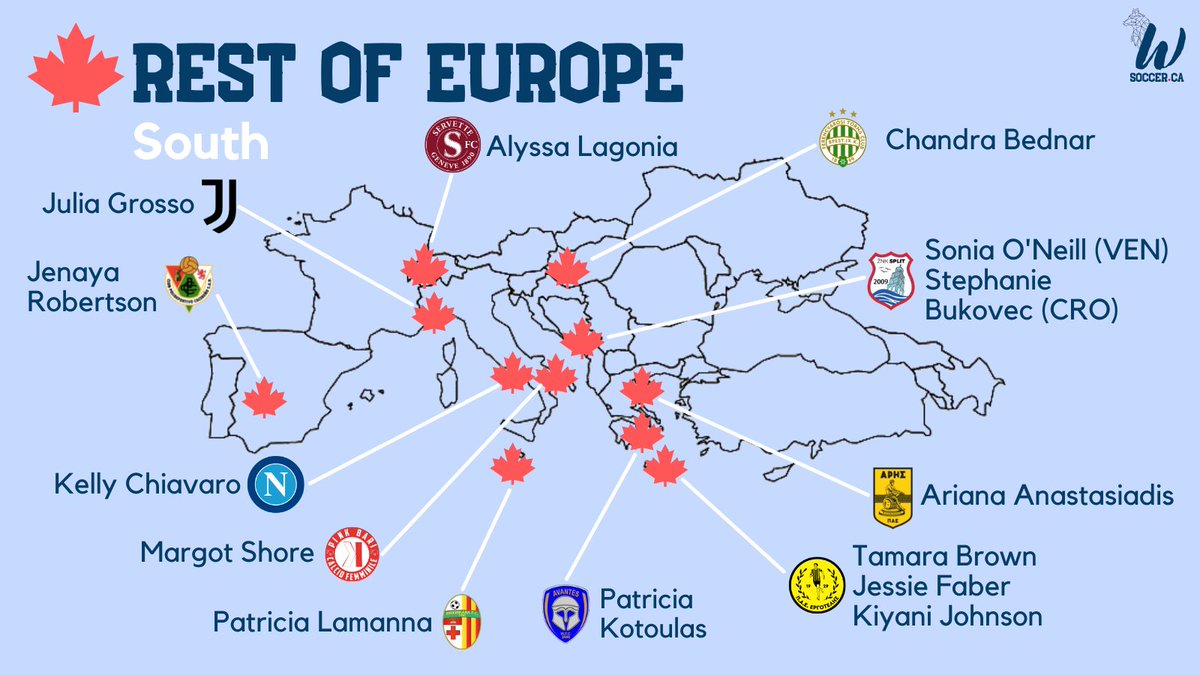 WsoccerCa's tweet photo. And Southern Europe looks pretty good too.

The truth is every top 20 player from each graduation class from now until 2025 has to continue playing professionally beyond college to build a domestic league. What are we doing to cultivate that in our teenage and uni-aged player? https://t.co/Iw1yBUsmgJ