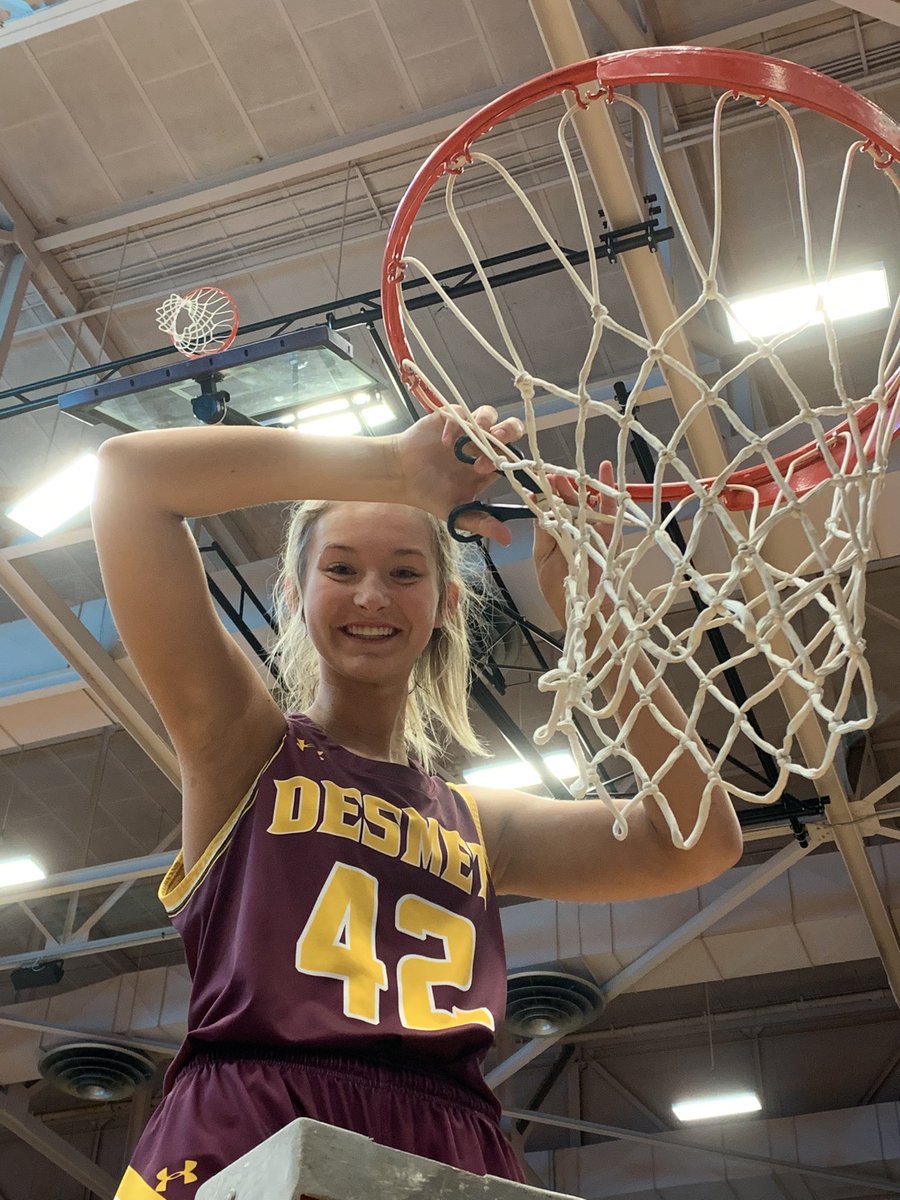 dakotagear's tweet photo. A huge thank you to a class act coach,  Molly Mason from Viburg- Hurley for allowing our athletes to take home a piece of the net. Their smiles say it all! https://t.co/2CBi0tMZXQ