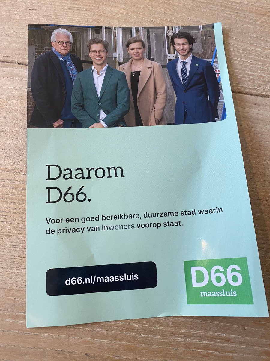 Wij hebben geen Ja-sticker op onze brievenbus en tóch een folder van D’66 op de mat. Nou ging ik er al niet op stemmen en nu zéker niet! #D66 #maassluis #daaromdusniet