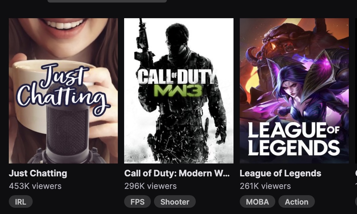 CharlieIntel on X: Call of Duty: Modern Warfare 3 is currently the most  watched game on Twitch, only behind Just Chatting category.    / X