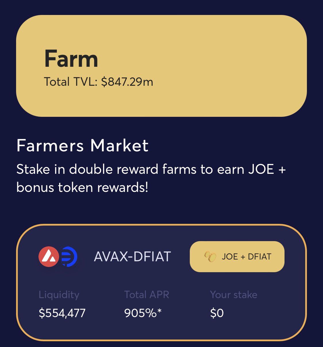 Defiato on twitter this is bonkers dfiat farms on traderjoe xyz