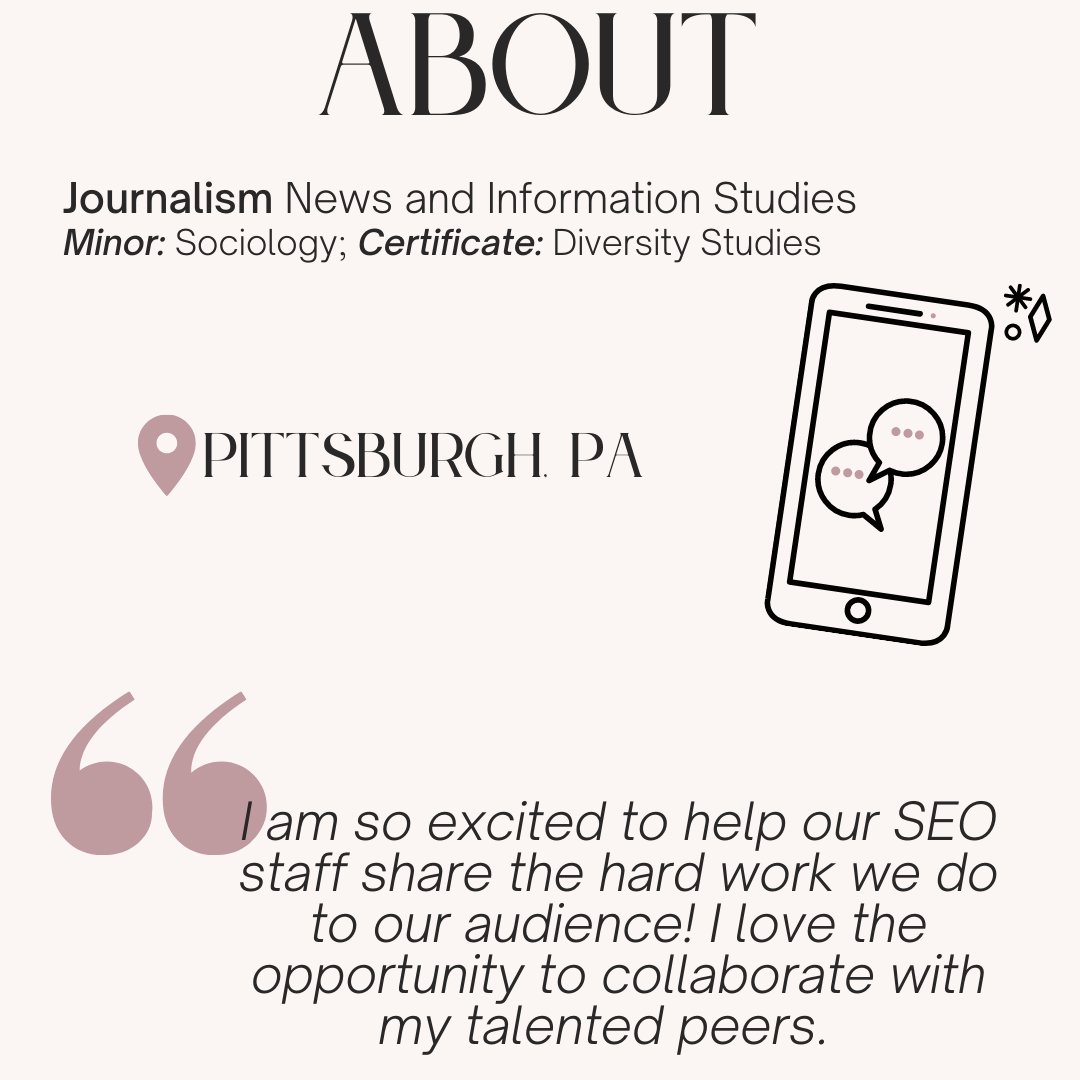 Get to Know the Staff! 🥳

Our Social Media Director is Jordan Schmitt! From Pittsburgh, Jordan studies Journalism News &amp; Info with a Sociology minor &amp; diversity studies certificate. 

She also works on <a href="/ohiou/">Ohio University</a>'s social media team and is the Editor of <a href="/vrntmagazine/">VARIANT Magazine</a>!

#SEOMagazine