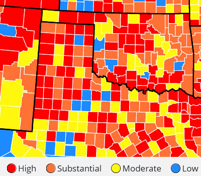 OklahomaMatters's tweet photo. and it looks like the "CDC Level of Community Transmission Map" has been CORRECTED...

Only 4 Counties blue now...

Source: https://t.co/YhAev6IX2J https://t.co/VE7SnlRlF7