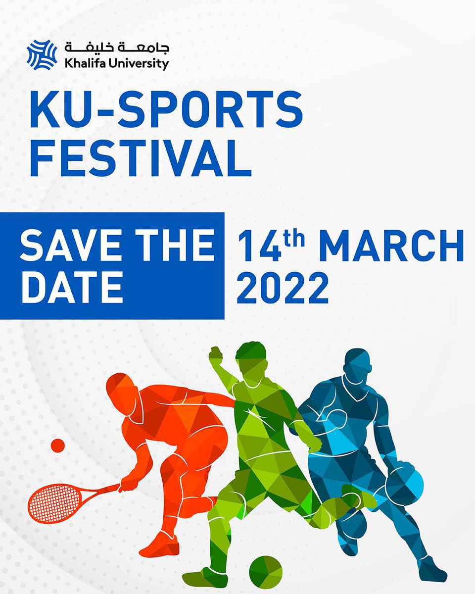KhalifaUni_SC's tweet photo. Join us tomorrow, Monday March 14 between 11am and 3pm in the new buildings spine 🏓
We will be waiting to see you ⛹🏻‍♂️ https://t.co/dVlfzRoC4E
