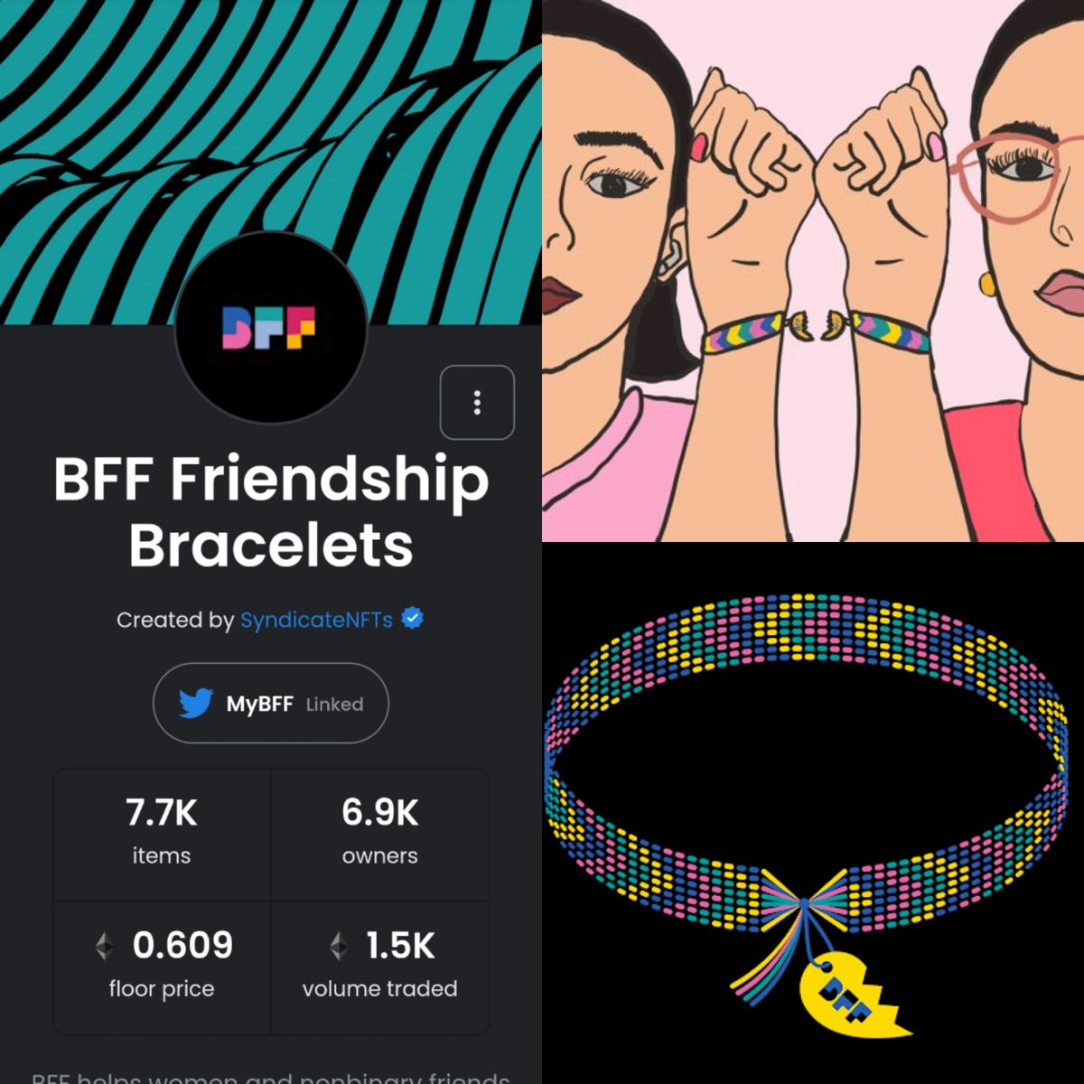 💫🥰 Hi! please help me win this <a href="/MyBFF/">BFF 🌈</a> bracelet!!! 

👯‍♀️  follow @FierceStudioNFT
👯‍♀️  retweet this post

I'll know if I win the bracelet at 8PM EST today. Thank you!! 😊❤✌️
#NFT #NFTCommunity #NFTs #cryptogiveaway #Giveaway #Crypto #win #women #NFTGiveway #sundayvibes