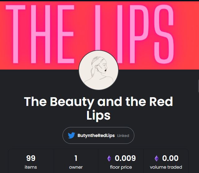 ButyntheRedLips's tweet photo. Get your Beauty and the Red Lips NFT 👄💋
https://t.co/OQPGDkMVy3

🔥Floor 0.009 $ETH polygon

#NFTCommunity #redlips #beautynthereslips
@opensea
 #openseaNFT #womenart https://t.co/Jy4nOKA5MH