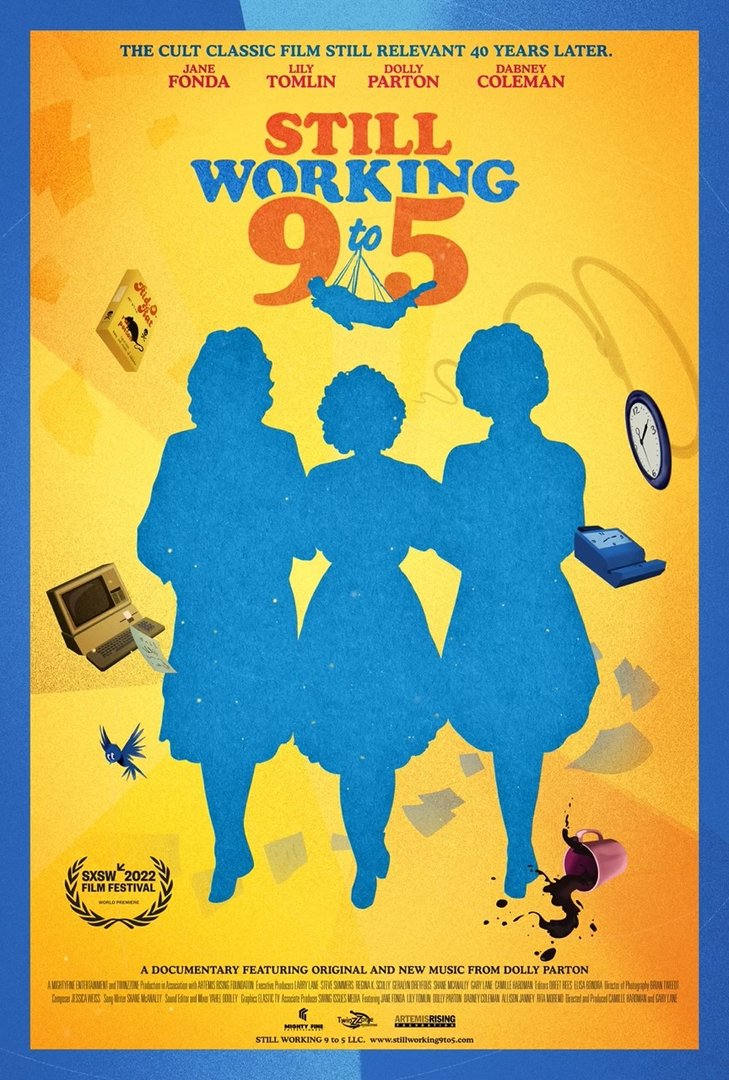 DollyParton's tweet photo. So great to team up with my friends Jane and Lily again, and yes, I’m still working 9 to 5 😉 Go check out the documentary today at @sxsw to hear some familiar songs and more! #SXSWFilm https://t.co/w1bXkHl1tK
