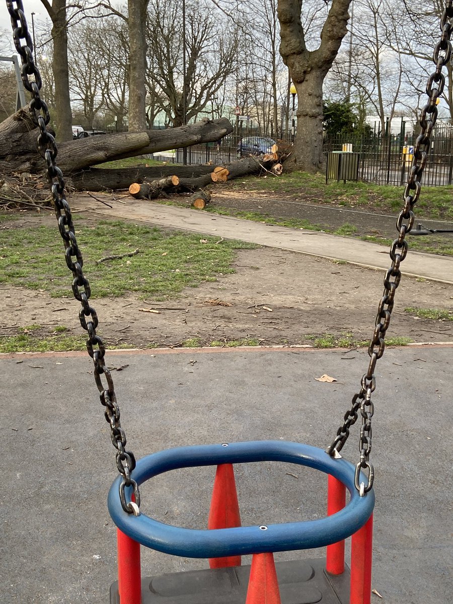 It’s been 3 weeks since the storm destroyed the area. #Acton Park children area is a dangerous dump. When are you fixing this? How long is the waiting? <a href="/EalingCouncil/">Ealing Council</a> #fallentrees #ealing