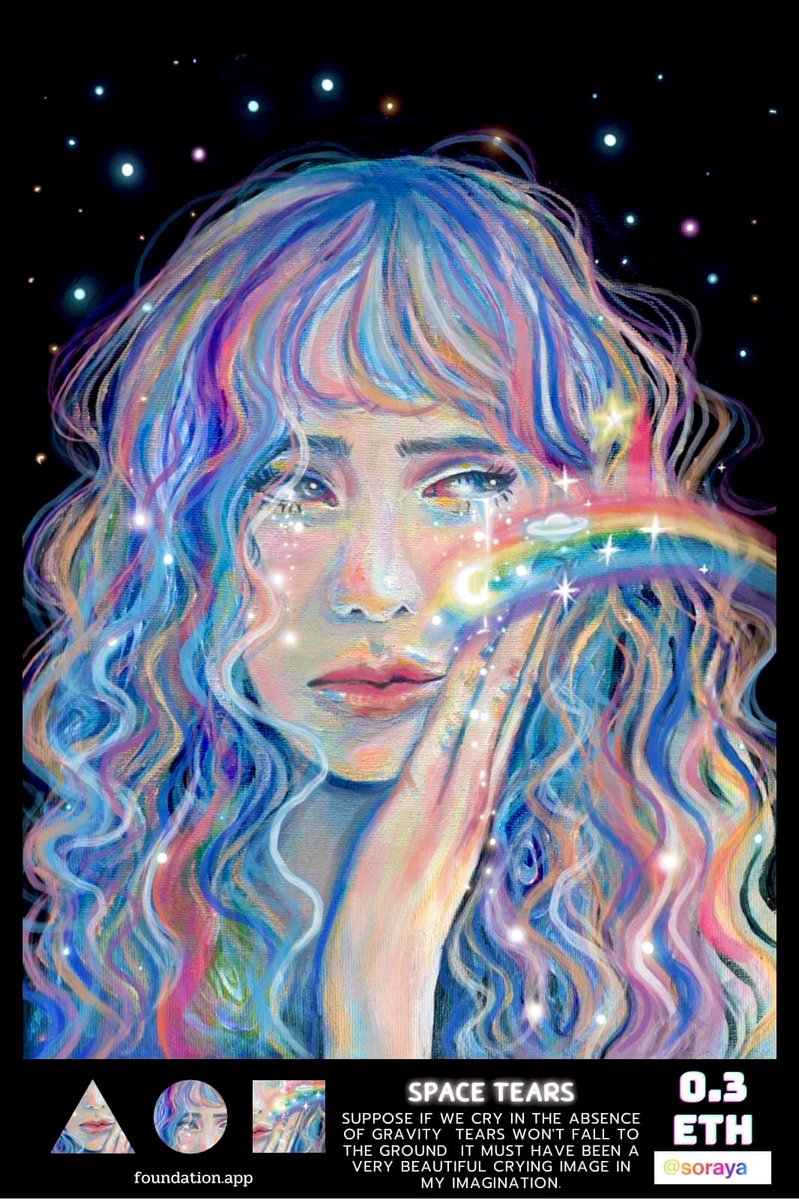 New drop <a href="/foundation/">Foundation 🌐</a> ✨🥳

“Space tears 🪐”
0.3 $ETH  
Suppose if we cry in the absence of gravity  Tears won't fall to the ground  It must have been a very beautiful crying image in my imagination.
👇🏻👇🏻✨✨
foundation.app/@Soraya/color-…

#NFTCommmunity #NFTThaicommunity #NFTdrops #nft