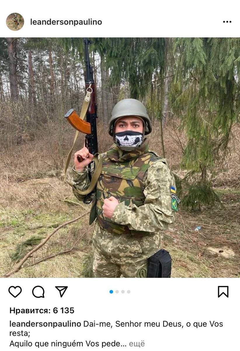 SprinterPress's tweet photo. It's amazing how careless and stupid the Brazilian "volunteers" in the foreign legion are. Another mercenary, previously captured near Lviv, also quietly maintains an open profile on Instagram, regularly delighting subscribers with new stories. https://t.co/kPy0O3PXPi