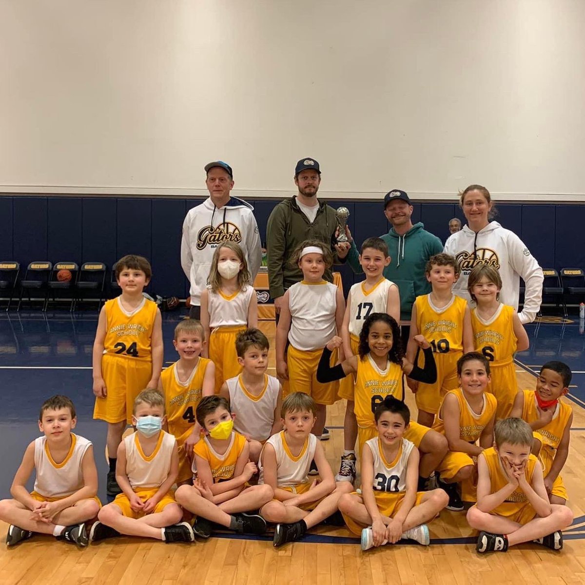 AnnieWright1884's tweet photo. Congratulations to our Grades 1-2 basketball teams! The boys team and girls team each won the championships yesterday and we could not be more proud. Go Gators! https://t.co/oMXHK20khc