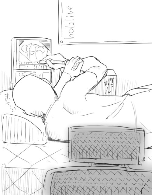 寝て描くのも出来る様になってきた(腕はそこそこ辛い 