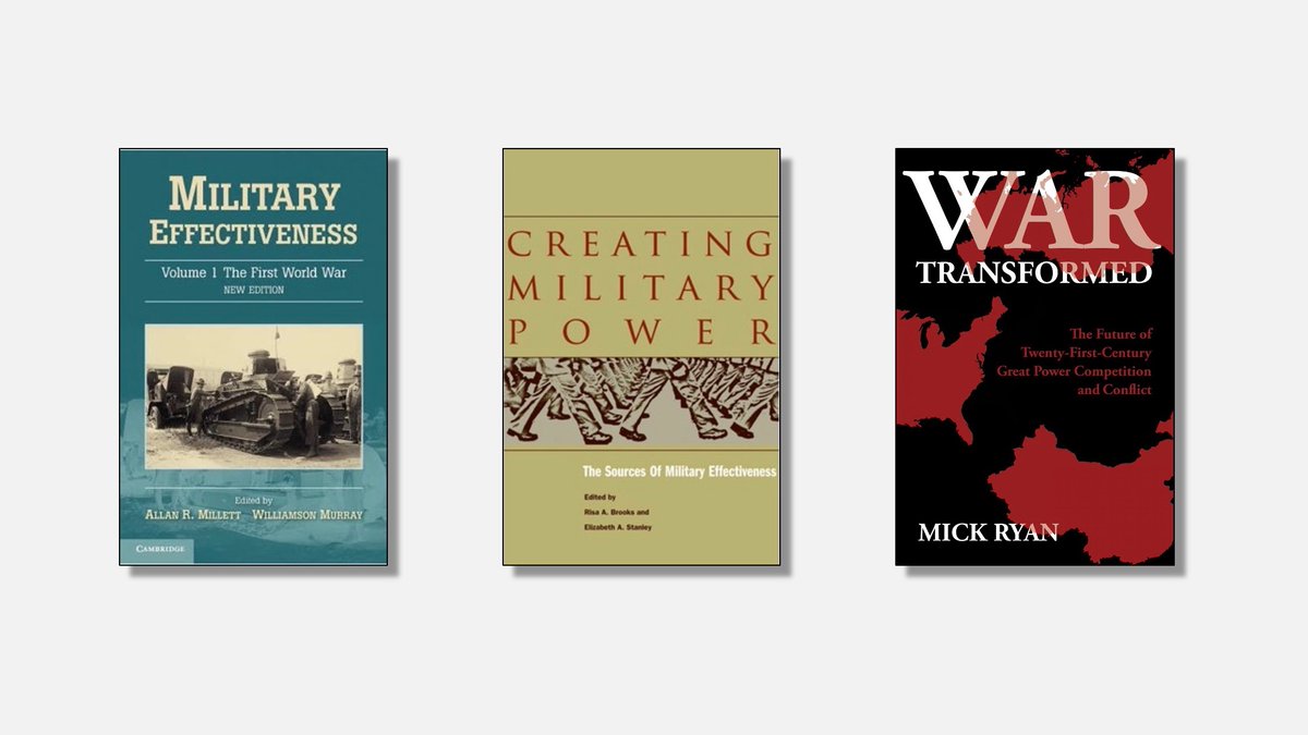 17/25 This is an important lesson for western defence planners. They must set informed goals for military effectiveness in the 21st century, and then build reforms around achieving them. Good references on this include Murray & Millet, Brooks & Stanley, &  #WarTransformed.