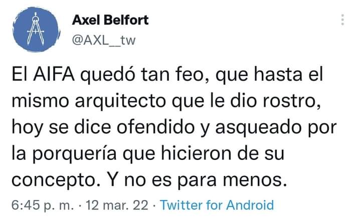 ZuritaCarpio's tweet photo. Primero que el cerro, luego que se iban a chocar los aviones, que la torre está chueca, que nunca lo van a terminar...ante la inminente inauguración solo les queda decir que está feo. 🤡 https://t.co/6kOgacfqx0