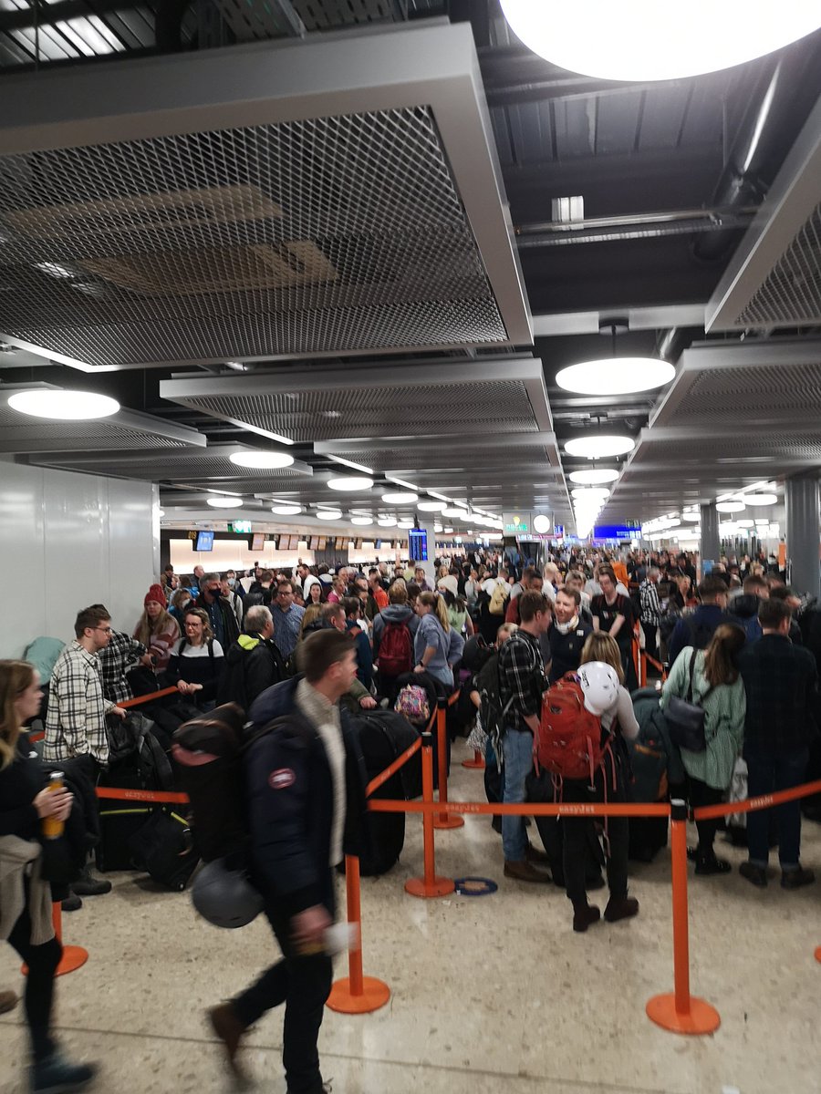 Tip for anyone flying with <a href="/easyJet/">easyJet</a> soon, allow over 3 hours just for check-in and prepare for your flight to be delayed for another 3 hours like ours was, without any explanation, then denied of promised refreshments. Shockingly bad service! No other airline had these issues! 🤬