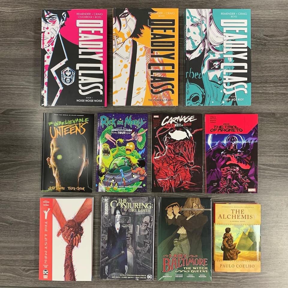 Don’t miss out on the awesome new graphic novels we’ve gotten in this week from <a href="/DCComics/">DC Comics</a> <a href="/ArchieComics/">Archie Comics</a> and <a href="/Marvel/">Marvel Entertainment</a> 📚

shop.illusivecomics.com/books/ 
#minecraft #deadlyclass #asterix #superheroes #RickandMorty #Pokemon #LCS