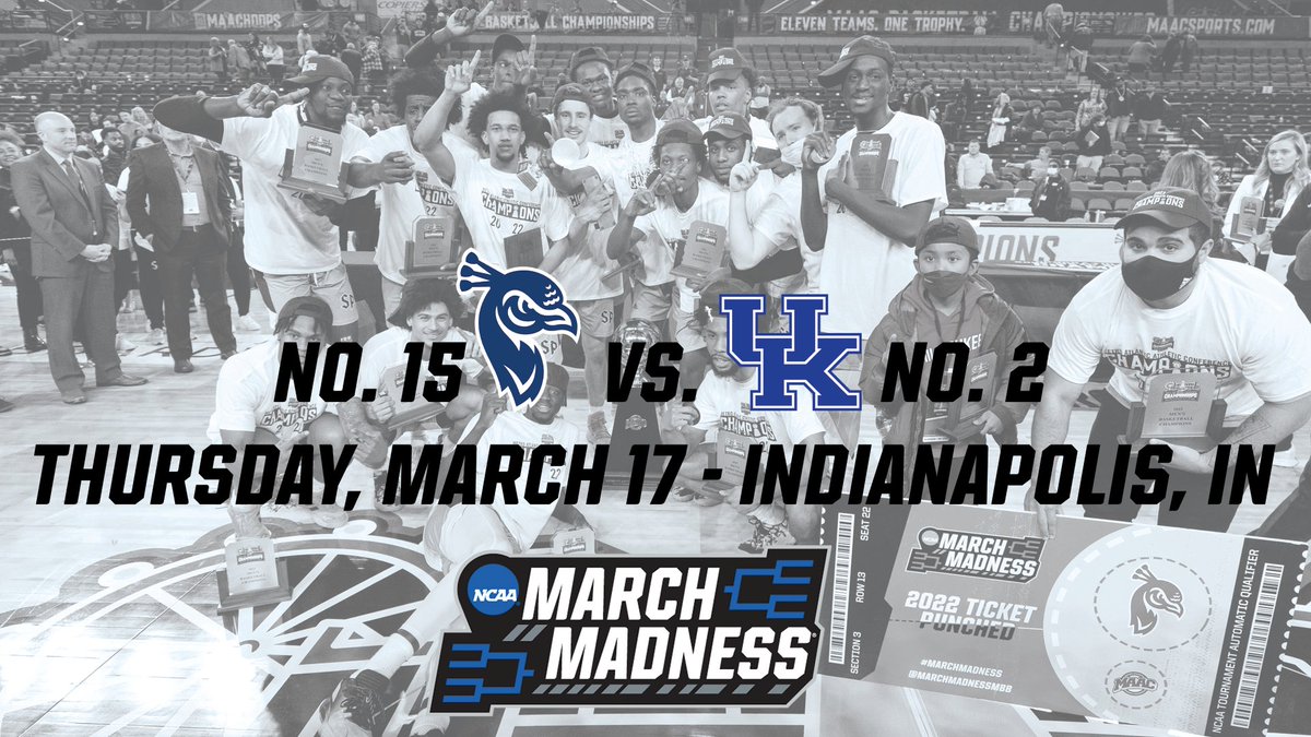 MetroConfHoops's tweet photo. ππππ.ππ.πΏπΌππΎπ πΊ
No. 15 @PeacocksMBB are heading to Indianapolis, IN to face No. 2 Kentucky π
#MAACHoops || #maAChoops22 https://t.co/xfyIjgCcdb