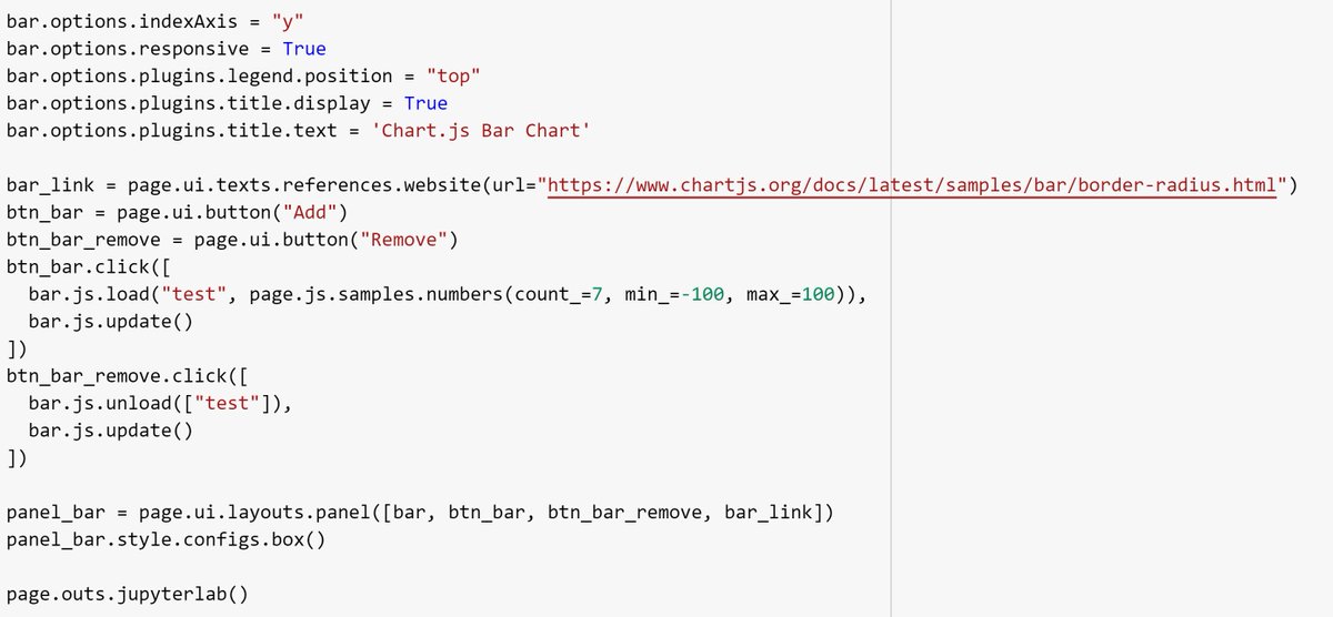 Epykure1's tweet photo. Epyk 1.7.6 with integration of @chartjs new features.

More examples to come:
https://t.co/AmMojXOAcu

#Python #Javascript #webdevelopment https://t.co/ID0QpCSfdC