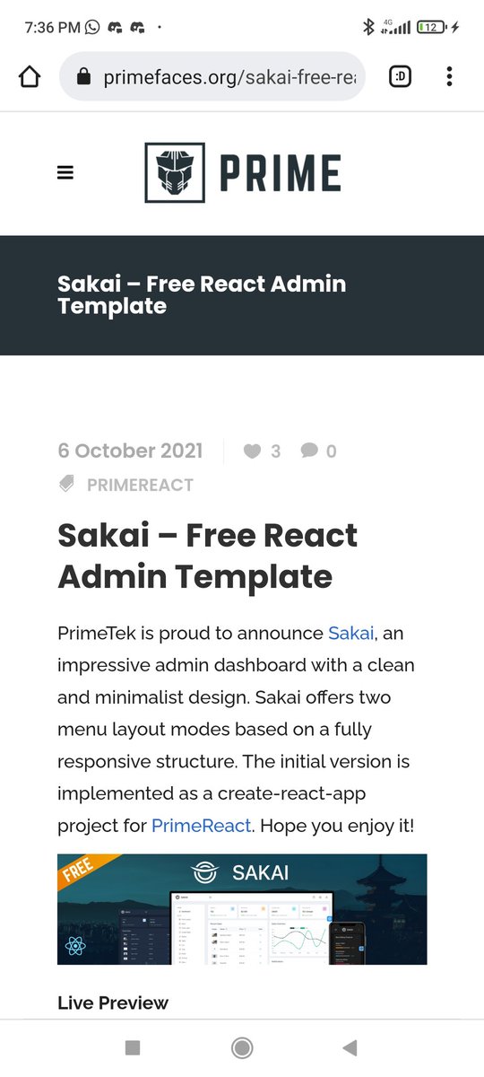 Sakai free template, prime , react 👍✨primefaces.org/sakai-free-rea… #java #springframework #react #prime #promefaces #primereact #programmers #react