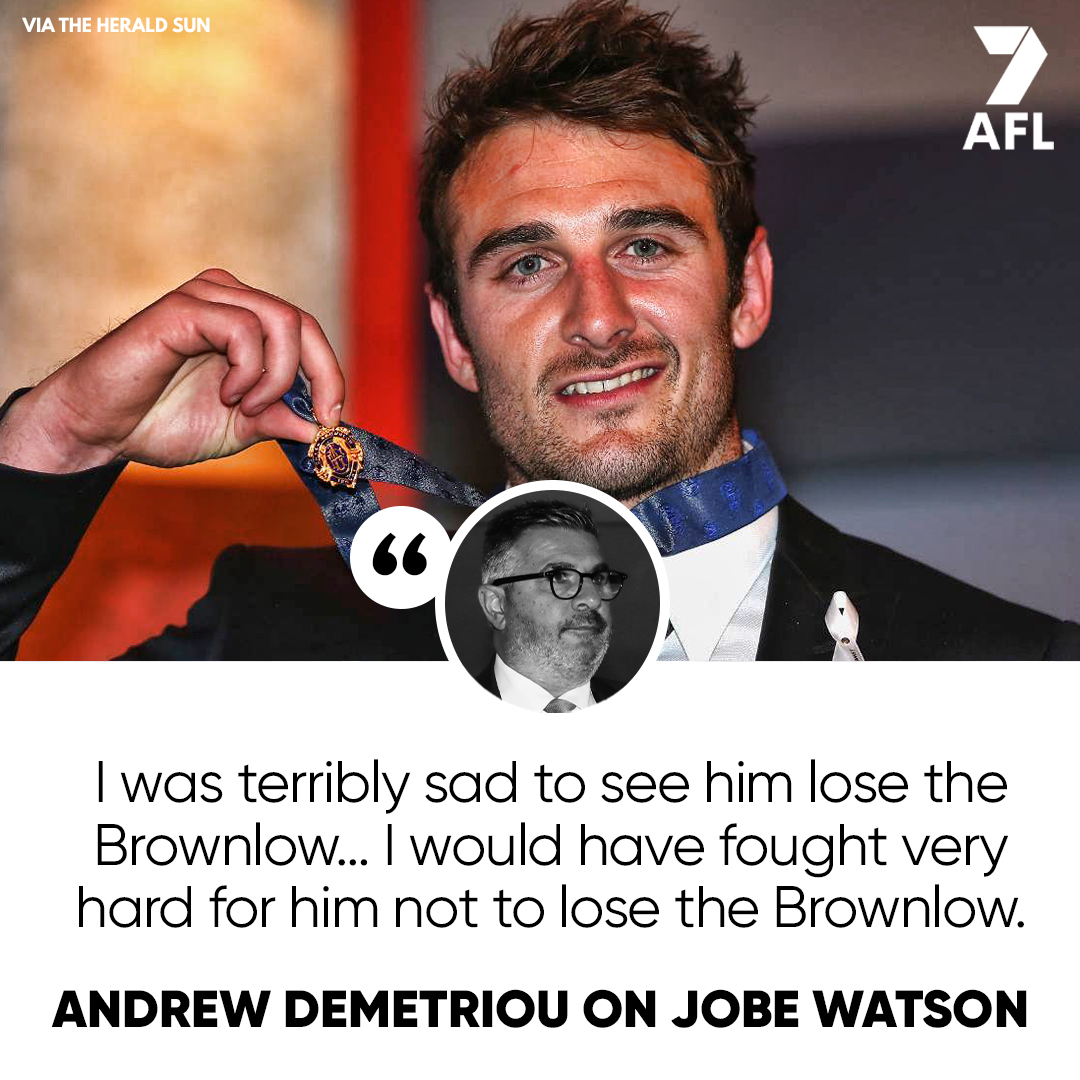 7AFL's tweet photo. The former AFL CEO says Jobe didn't deserve to lose his Brownlow. https://t.co/sCT8KYM8xb