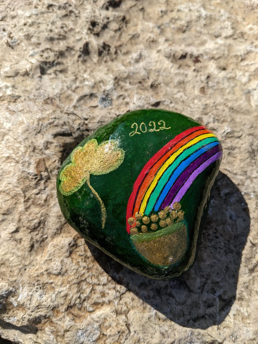 BanjoDog1's tweet photo. We saw a nice lady placing painted rocks along the trails today. She gifted us one she made in the shape of a π. Of course, I thought it was a cookie.
I think everything anyone puts in front of my face is a cookie...
#SARocks https://t.co/Oxo3qEV4wq