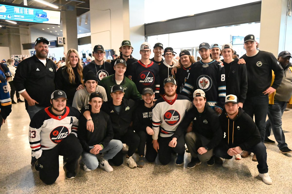 NHLJets's tweet photo. These #NHLJets fans are ready for puck drop‼️ Are you?

#GoJetsGo | #WPGvsSTL https://t.co/iEzerG2Vyt