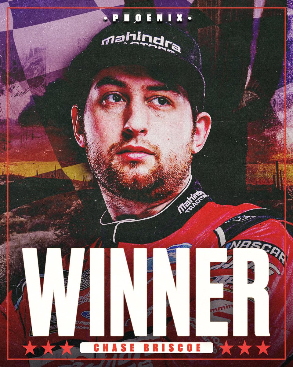 NASCARonUSA's tweet photo. FIRST CAREER WIN! 🏁 

RETWEET to congratulate @ChaseBriscoe_14 on his win at @phoenixraceway! #NASCAR https://t.co/K4gWGcXqGL