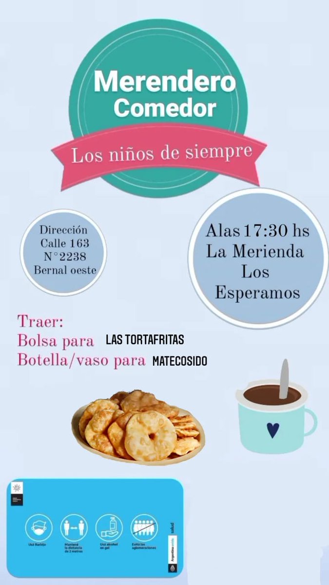 Los niños de siempre te espera con una rica merienda para los chicos y familia 😇🤗 todo echo con amor