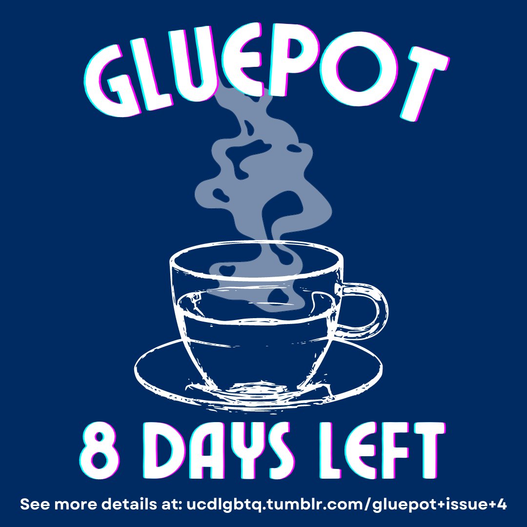 You have EIGHT DAYS to submit any printable work you'd like to see in this year's Gluepot! More information - including information on where to send your submissions - available at the link in our bio!