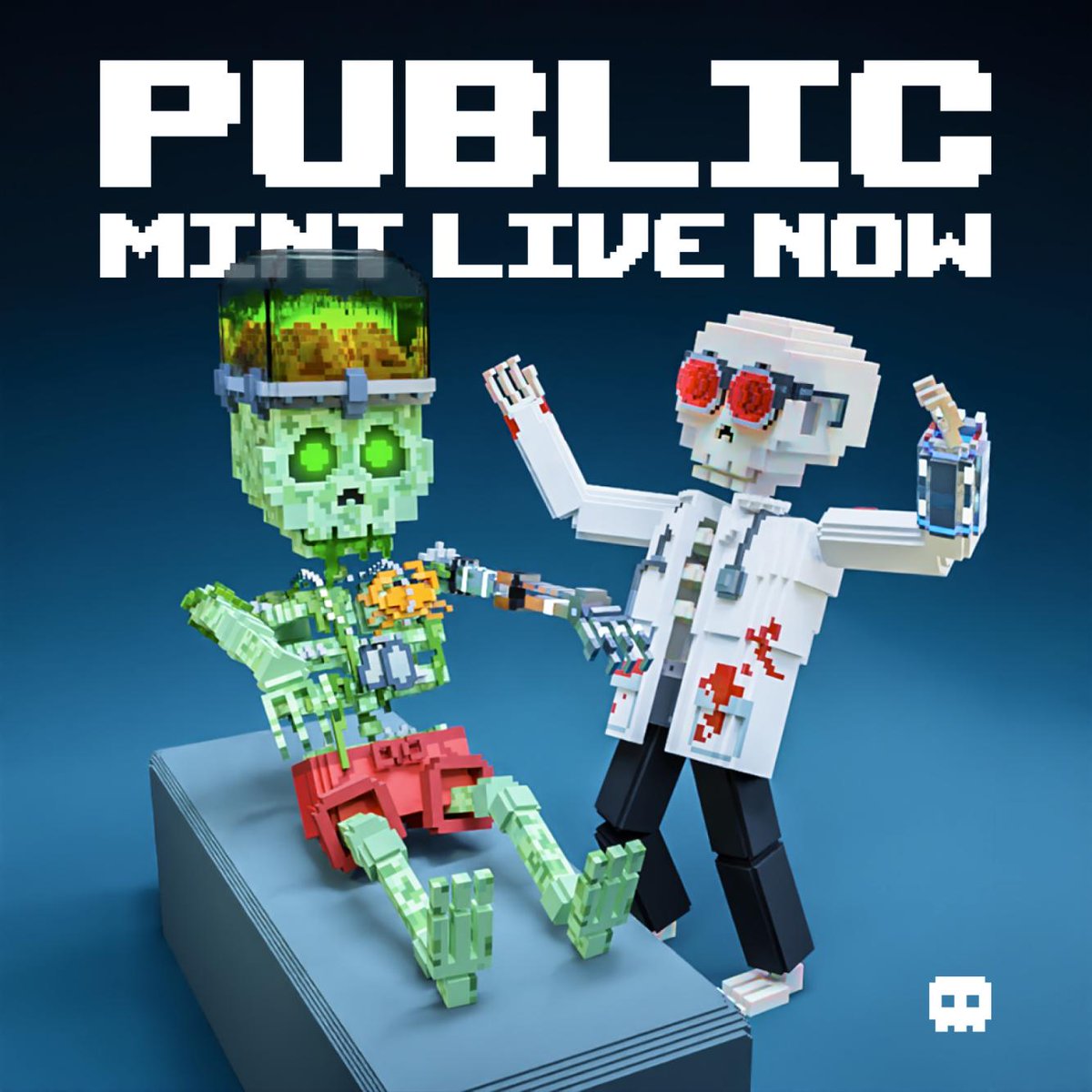 Public mint is live now 🔥

Let's get your Skellies 

You can mint up to 5 of them ☠️ 

Cyberkongz Giveaway for first 500 🦍

◼️ skeletonzgang.com/mint